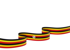 Uganda flag design national independence day banner element transparent background png