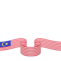 diseño de bandera de malasia día de la independencia nacional elemento de banner fondo transparente png