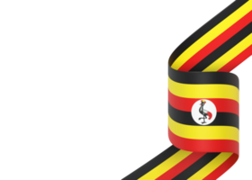 Uganda flag design national independence day banner element transparent background png