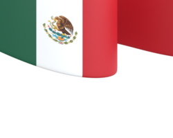 diseño de bandera de méxico día de la independencia nacional elemento de banner fondo transparente png