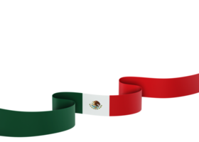 diseño de bandera de méxico día de la independencia nacional elemento de banner fondo transparente png