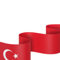 Turkey flag design national independence day banner element transparent background png