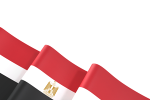 drapeau de l'égypte conception fête de l'indépendance nationale élément de bannière fond transparent png
