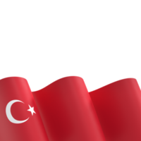 Turkey flag design national independence day banner element transparent background png