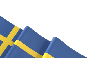 Sweden flag design national independence day banner element transparent background png