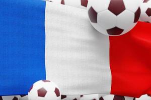 France Flag with Ball. World Football 2022 Minimal 3D Render Illustration photo