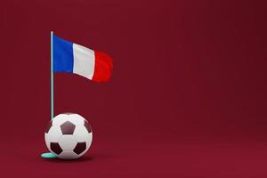 France Flag with Ball. World Football 2022 Minimal 3D Render Illustration photo