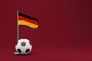 Germany Flag with Ball. World Football 2022 Minimal 3D Render Illustration photo