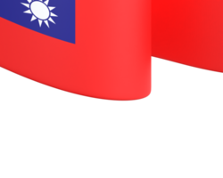 Taiwan flag design national independence day banner element transparent background png