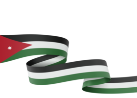 drapeau de la jordanie conception de la fête de l'indépendance nationale élément de bannière fond transparent png