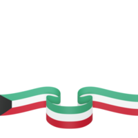 Kuwait flag design national independence day banner element transparent background png