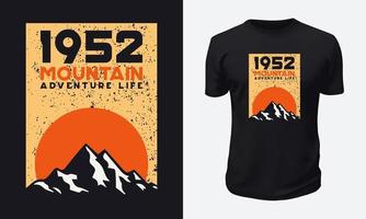 diseño de camiseta de montaña al aire libre vector