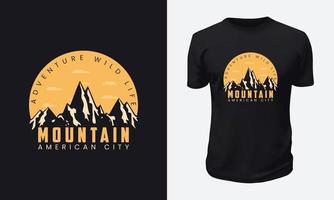 diseño de camiseta de montaña al aire libre vector