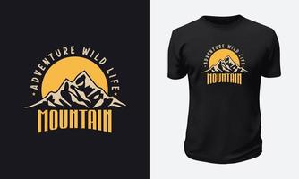 diseño de camiseta de montaña al aire libre vector