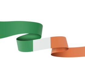 Ireland flag design national independence day banner element transparent background png