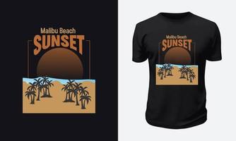 diseño de camiseta de verano y playa vector