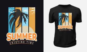 diseño de camiseta de verano y playa vector