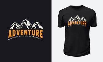 diseño de camiseta de montaña al aire libre vector