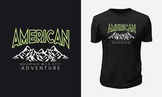 diseño de camiseta de montaña al aire libre vector