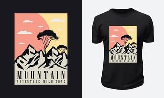 diseño de camiseta de montaña al aire libre vector