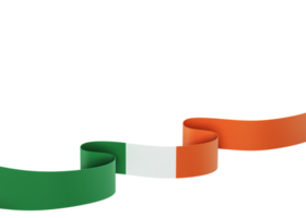 diseño de la bandera de irlanda elemento de la bandera del día de la independencia nacional fondo transparente png