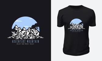 diseño de camiseta de montaña al aire libre vector