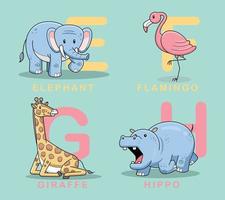 Cute animals alphabeth design vector