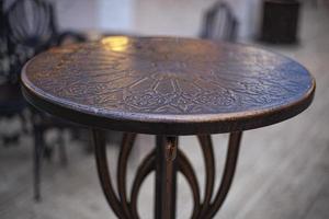 Wrought iron table. photo