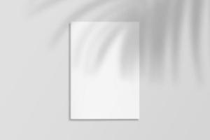 Realistic top view cover portrait A4 or A5 magazine or brochure booklet for stationery and branding. Mockup template with isolated on light shadow overlay. 3D Rendering to place your design. photo