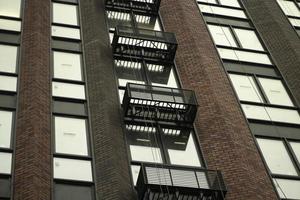 Windows in the building. Air conditioners are not installed in the grid. photo