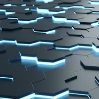 Futuristic and technological hexagonal background. 3d rendering photo