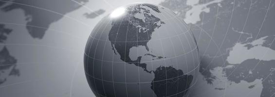 World map banner concept. Detailed flat map of continents. 3d rendering photo