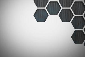 Futuristic and technological hexagonal background. 3d rendering photo