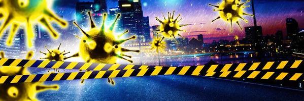 Corona virus background, pandemic risk concept. 3D illustration photo