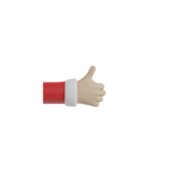 3D isolierte Hand mit roter und weißer Kleidung png