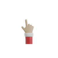 3D isolierte Hand mit roter und weißer Kleidung png