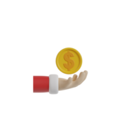 3D Isolated Hand With Red And White Clothes png