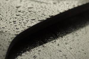 Parts of a wet car. Drops on the surface of the machine. photo