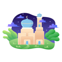 Islamic Mosque Building flat Illustration png