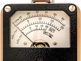 Count per minute scale and microSIevert per hour scale on Dial display of Radiation survey meter photo