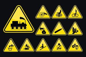 Set Of Road Sign Icons Vector Illustration In Flat design