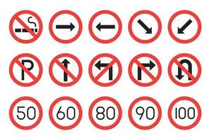 Set Of Turn Sign Icons Vector Illustration In Flat design