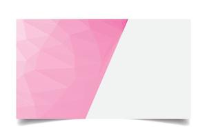 pink color triangulated background texture vector for business card template