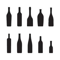 Bottles silohuette set vector