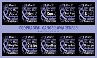 Esophageal Cancer Awareness Lettering T-shirt Design With Periwinkle Ribbon Best for Print Design Like T-shirt, Mug, Frame and Other vector