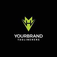 Initial Letter HM Linked Triangle Design Logo vector