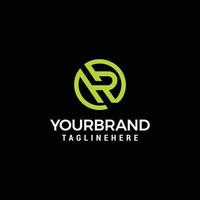 HR initial letters looping linked circle monogram logo vector