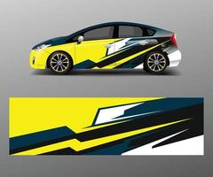 Envoltura de coche de carreras con formas de rayas abstractas para la empresa. vector de diseño de plantilla de diseño de vector de envoltura de carreras de autos deportivos