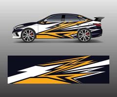 Racing car wrap design. wrap design for custom sport car. vector