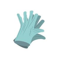 Blue medical latex glove icon isolated on a white background. Design elements. Vector illustration.